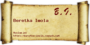 Beretka Imola névjegykártya